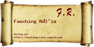 Fasching Róza névjegykártya
