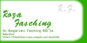 roza fasching business card